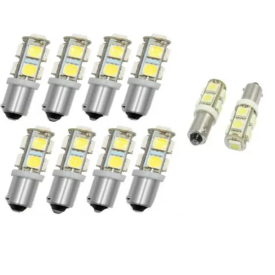 10 Unidades Lâmpada Led Ba9s (69) 9 Leds 12V Gol Kombi Puma Bugre TL