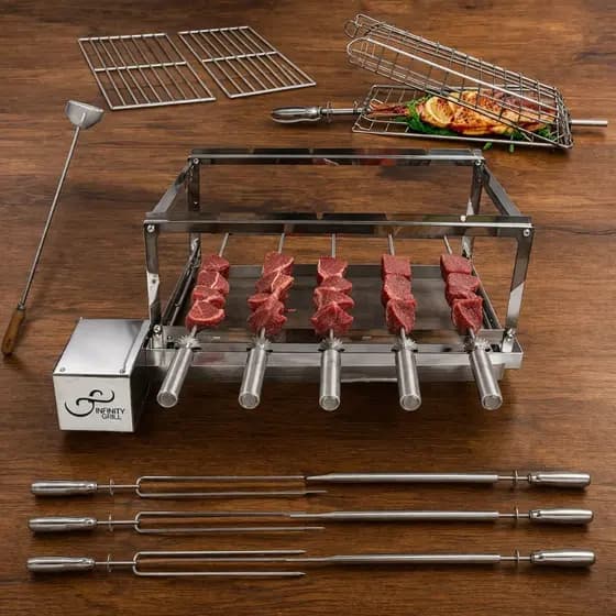 Kit completo Grill 5 Espetos Inox