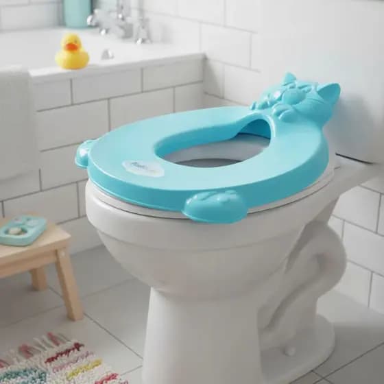 Redutor Assento Sanitario Assento Infantil Gatinho Plástico na Cor Rosa e azul