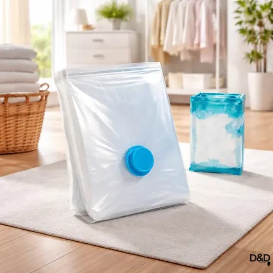 Kit 5 Sacos a Vácuo para Roupas Organizador Economiza Espaço Proteção contra Poeira Sujeira e Mofo .