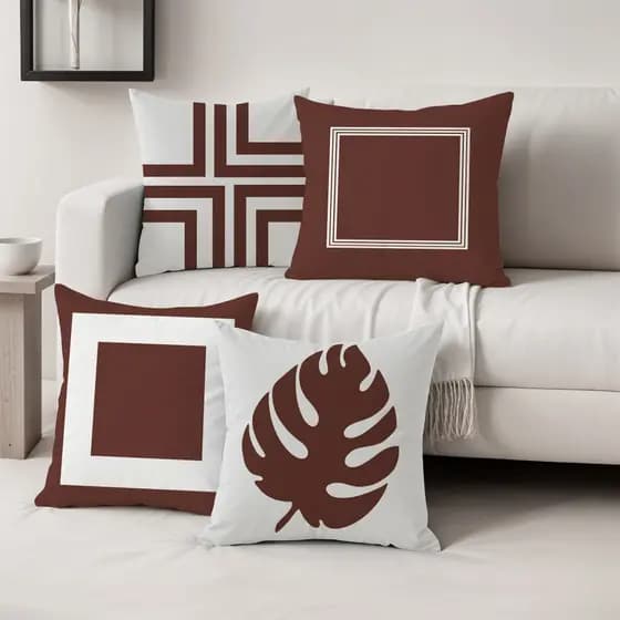 Kit 4 Capas de Almofada Decorativas 45cmx45cm em Oxford