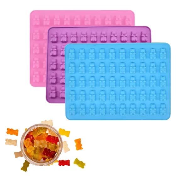 Molde de Silicone Ursinhos Mini Forma Para Goma Gelatina Doces Chocolate Urso Bala Fini