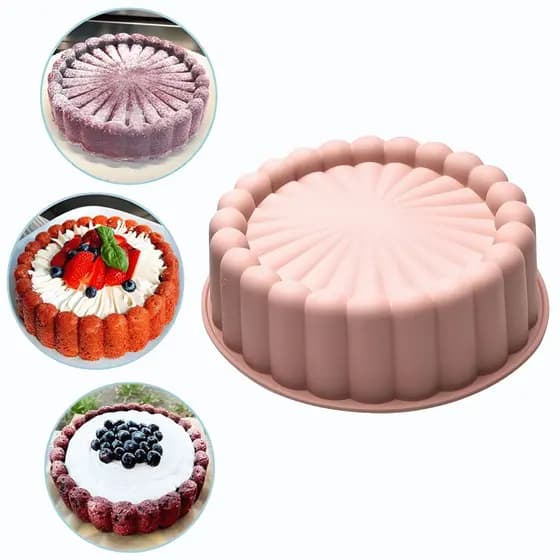 Molde de Silicone Bolo Charlotte Ballerine Forma Antiaderente Bolo Piscina Torta Cheesecake
