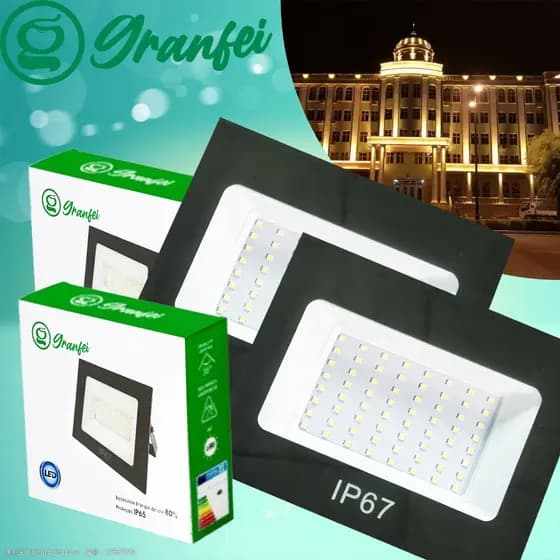 Kit 5-10 Refletor Led 150W 300W Branco Frio 6500K Smd IP67 Holofote Projetor Slim VENTO