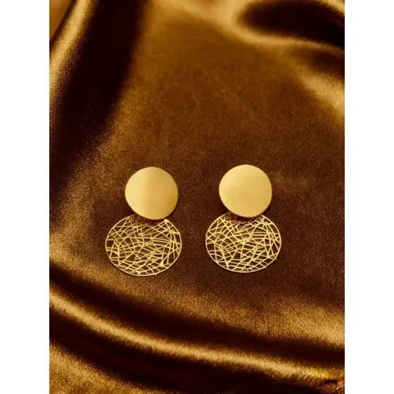 Brincos Geométricos Vazados Femininos – Aço Inoxidável Dourado ou Prata, Antialérgicos