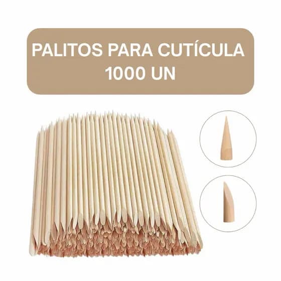 Kit 1000 Palitos de Bambu para Cutícula Manicure Pedicure