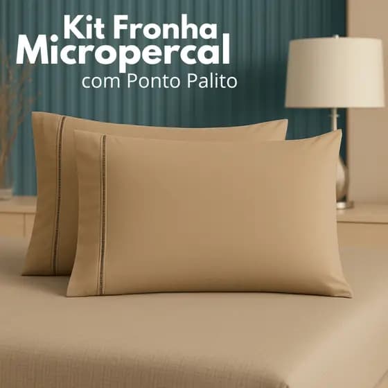 Kit Fronha Ponto Palito 2 Peças 70cm x 50cm 400 Fios Toque Macio Premium Oferta Preço Baixo Cores