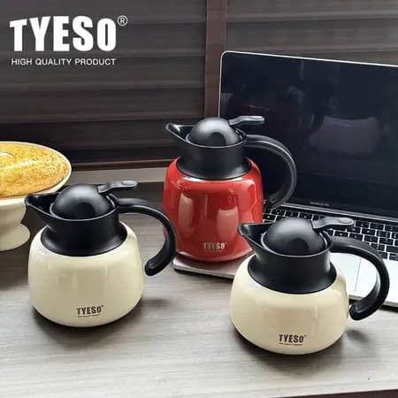Chaleira Térmica TYESO 750ml/1000ml com Filtro de Água e Isolamento a Vácuo Inox