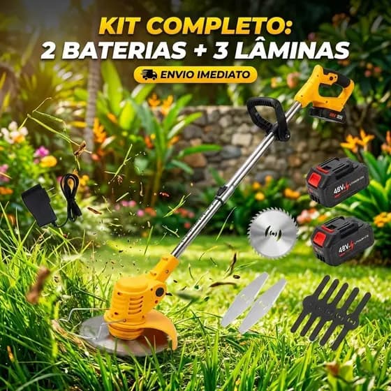 Cortador de Grama Portátil Elétrico Leve Ajuste de Altura Jardinagem Doméstica