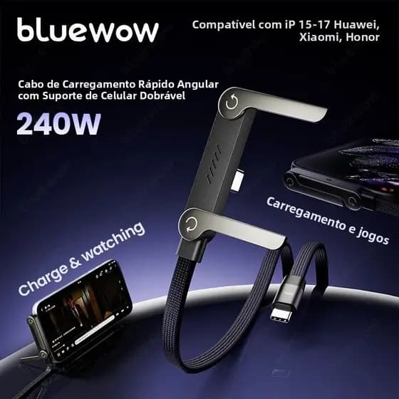 240W 1.5m 90° Cabo de dados angular, adequado para jogos, conector curvo, Design dobrável