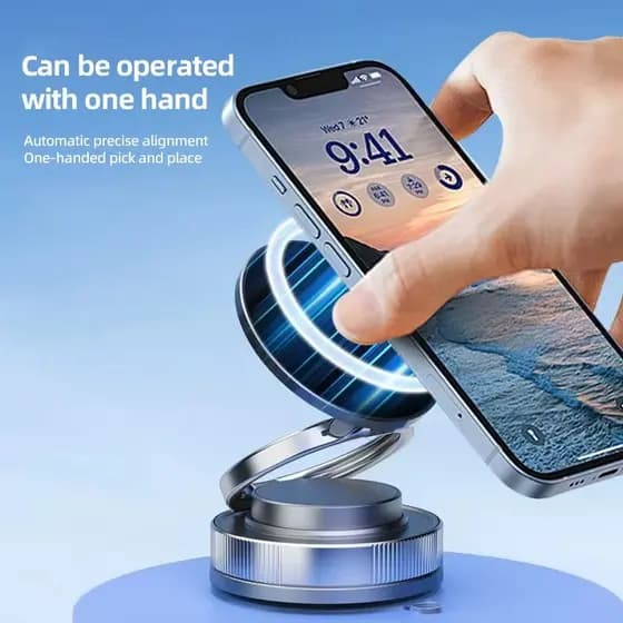 Suporte preguiçoso de mesa, adsorção a vácuo, suporte magnético de telefone para carro, navegação, rotação de 360 graus