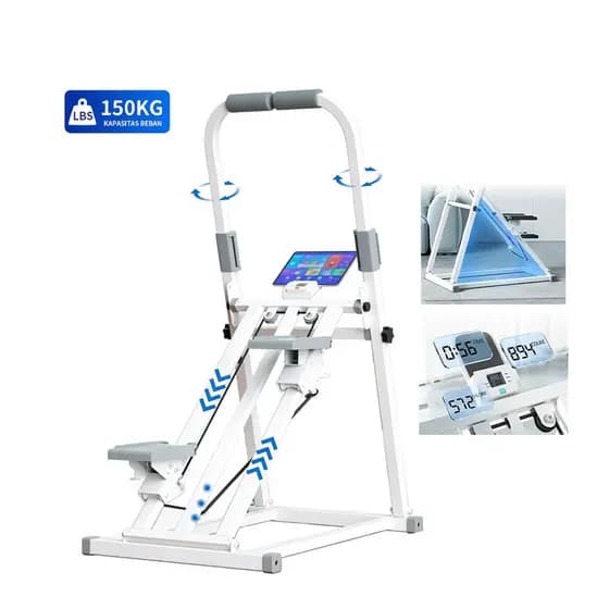 Máquina de Escalada Simulador Caminhada Estepper Doméstico até 150kg 3 Níveis Dobrável