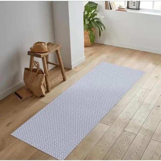 PASSADEIRA ZIG ZAG 0,45X1,50m 100% ALGODÃO TAPETE ARTESANAL DESIGN MODERNO COZINHA HALL