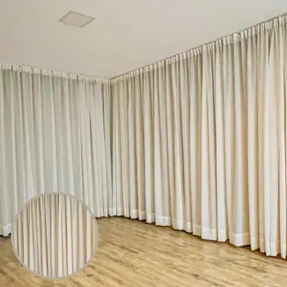 CORTINA GAZE DE LINHO E BLACKOUT 70% DIVERSOS TAMANHOS VARÃO DUPLO SALA QUARTO DECORAÇÃO