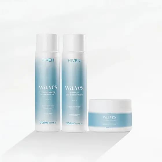 Kit Capilar Shampoo E Condicionador Máscara Waves 300ml Nutrição Hidratação Profunda Brilho Intenso