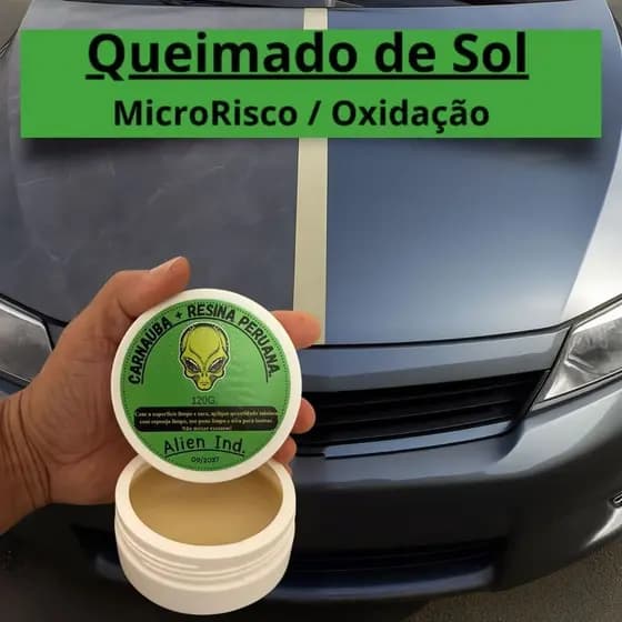 Cera Alien Ind Automotiva Carnaúba Restaura Pintura Queimada do Sol -Tira Riscos e Revitaliza Cor