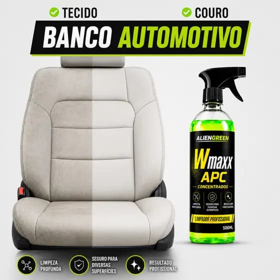 Limpa Estofado Automotivo - APC Multiuso Concentrado - Tira Manchas Bancos e Tetos Wmaxx 500ml