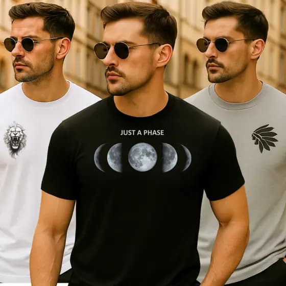 KIT 3 Camisetas , camisa Masculina Estampada Trio Coqueiros Gola Redonda e LOS ANGELES -OU 1 UNIDADE