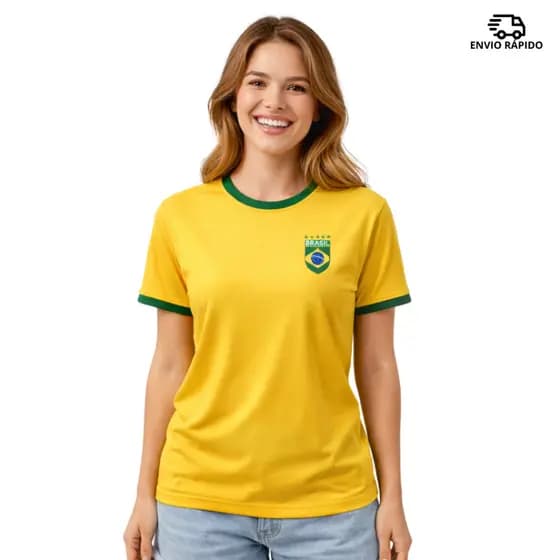 Camisa Brasil Copa 2026 Personalizada Algodão Torcedor Unissex