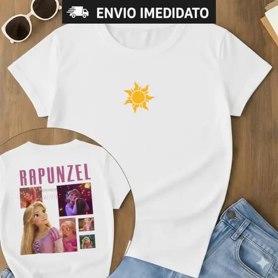 1 Camiseta Feminina Enrolados filme Blusa de Princesa Rapunzel