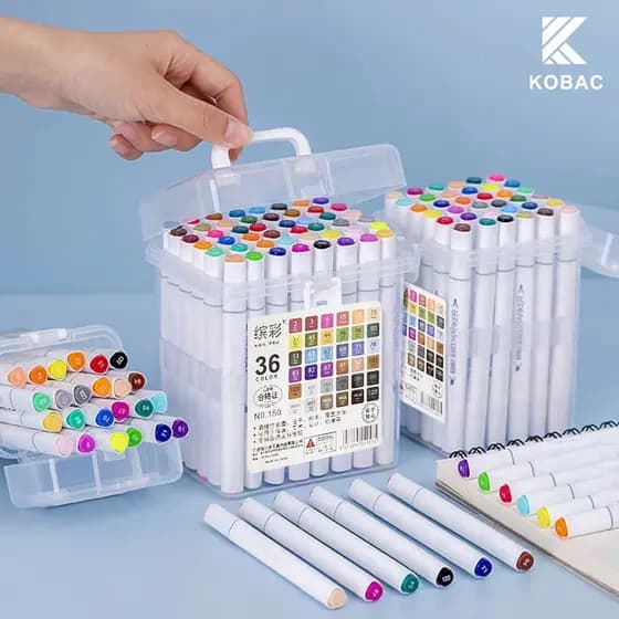 Kit Canetinhas Ponta Dupla 12/24/36/48/60/80 Marcadores Permanentes Branca Pintura