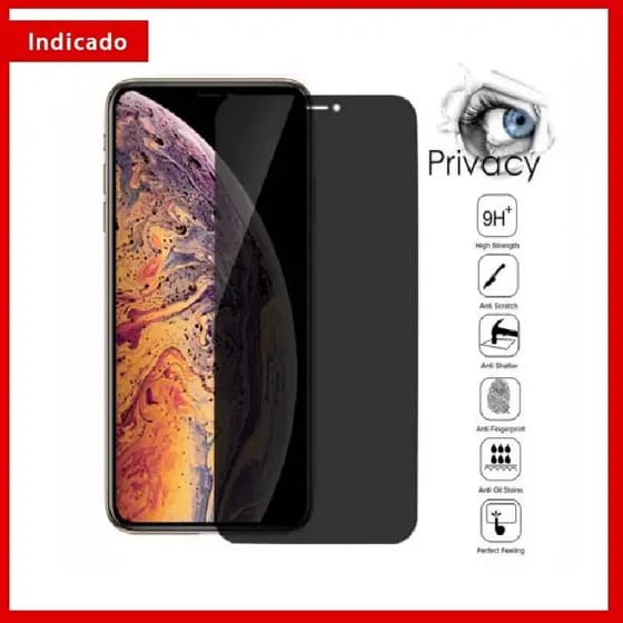 Película de vidro 3D Privativa Anti Spy Para IPhone 7 8 XS XR 11 12 13 14 15 16Pro Max