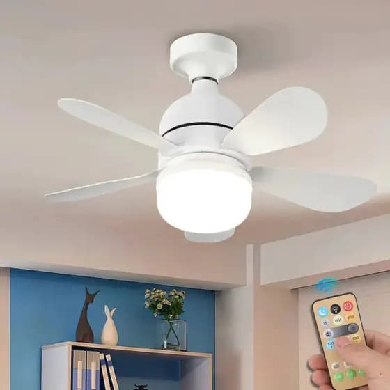 Ventilador de teto Com Luz para Pequenos Espaços (6 Hélices) Controle Remoto Bivolt LED 110V-220V
