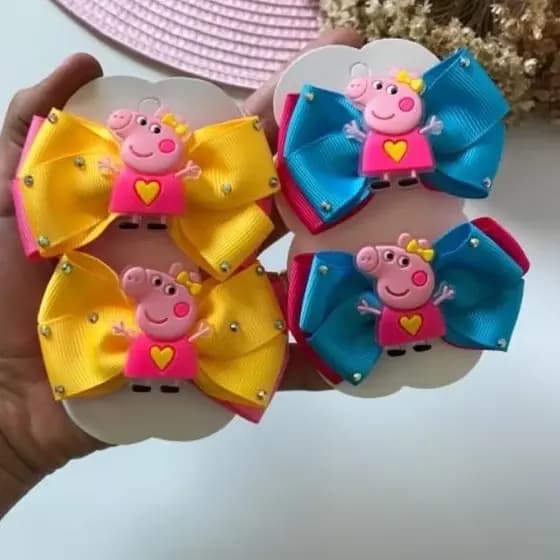 Par de Laços de cabelo Infantil Peppa Pig