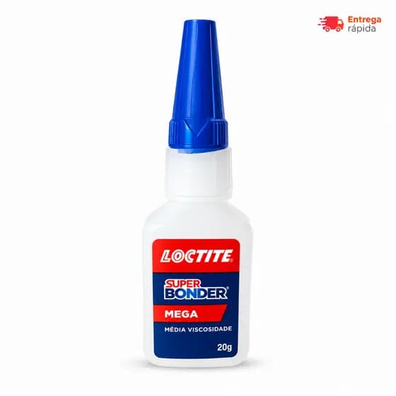 Loctite Super Bonder Mega 20g Cola Instantânea Original Alta Resistência Secagem Rápida