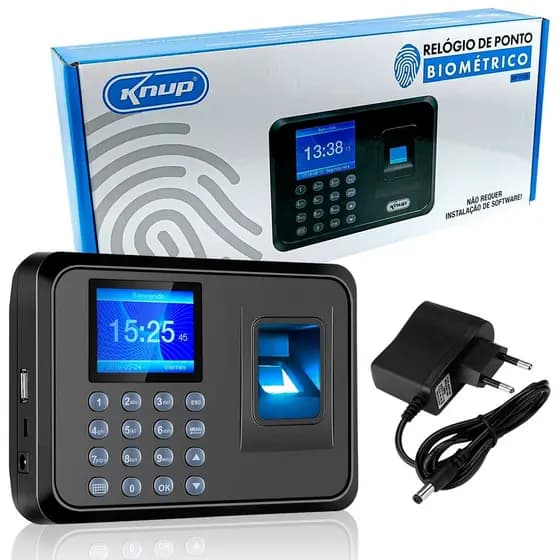 Relógio de Ponto Biométrico Eletrônico Horário Trabalho Máquina Leitor de Impressão Digital KP-1028 (S27)