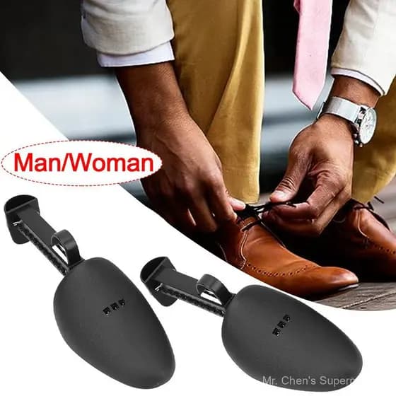 1 Conjunto De Maca De Sapato De Plástico Sapatos De Couro Ajustável Portátil Árvore Botas Rack