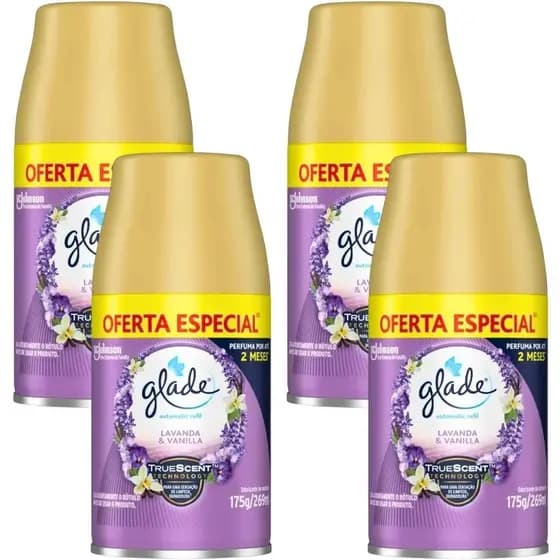 Kit 4 Refil Glade Automatic Lavanda & Vanilla 260 ml