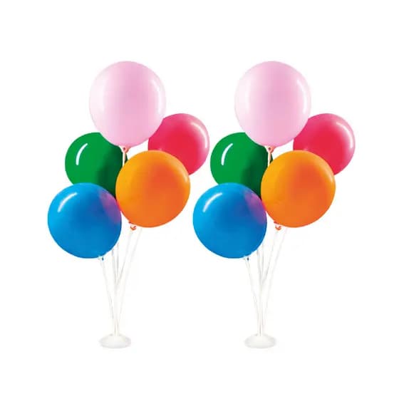 2 Suportes para balão bexiga com 5 varetas cada centro de mesa decoração festa kit arranjo 45cm