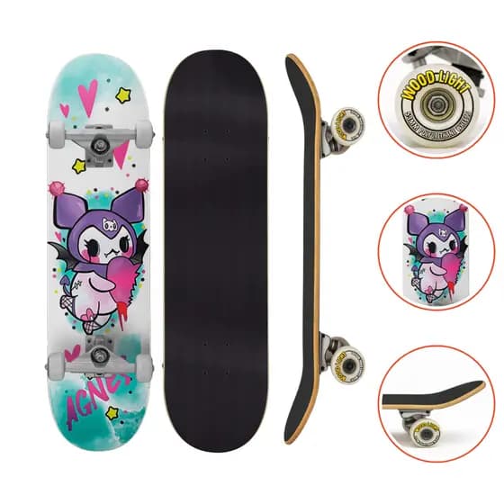 Skate Iniciante Completo Com Parceria Agnes Melo Wood Light
