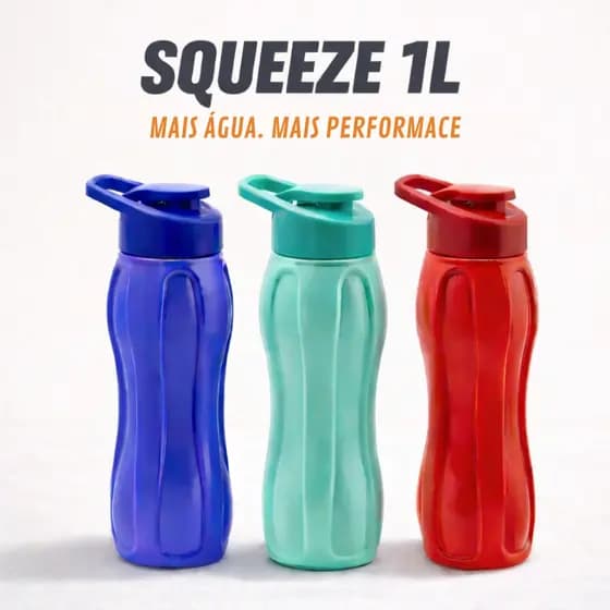 Garrafa Squeeze 1 Litro Com Alça Tampa Segura Para Academia Trabalho