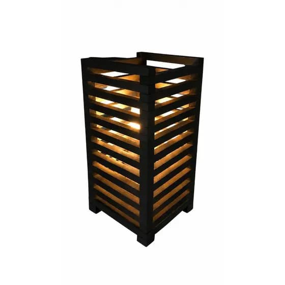 Abajur Luminária Em Mdf 12x12x20 Criado Mesa Quarto Sala