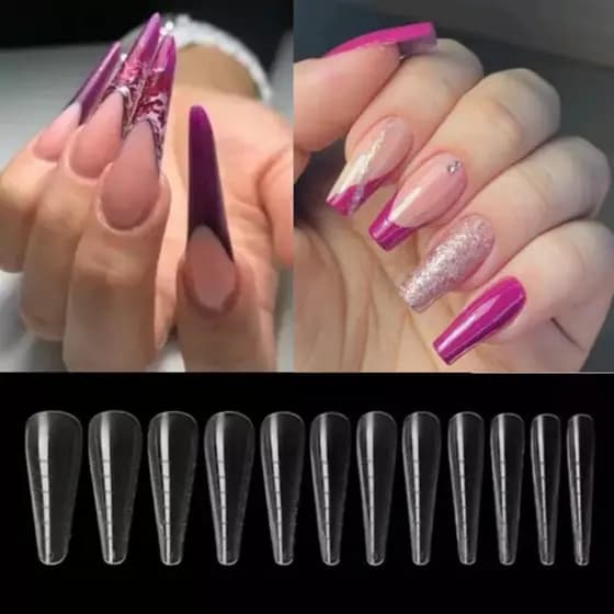 Molde F1 Bailarina ou Quadrada 120 Und. Para Unhas e Gel PolyGel Fibra - ENVIO IMEDIATO