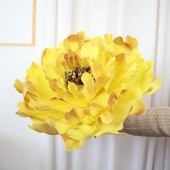 Peônia Artificial de PE, Flor Gigante Simulada de 40 cm, Flores Falsas de Espuma para Exibição em Vitrine