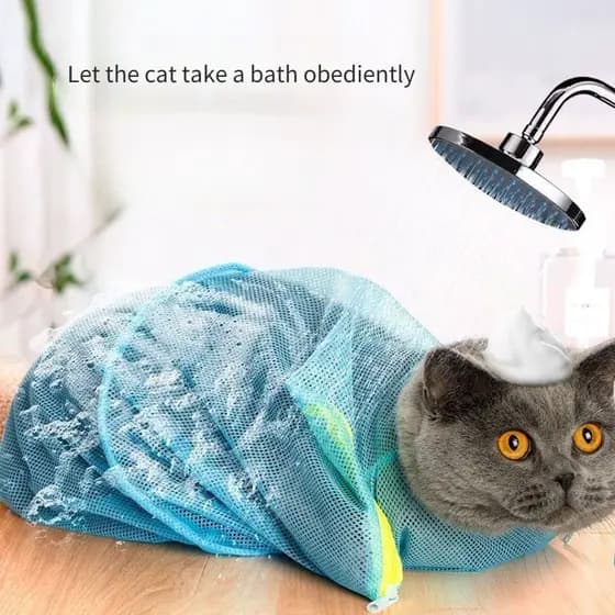 Bolsa Protetora Anti-Arranhões e Mordidas para Banho e Corte de Unhas de Gatos, Bolsa de Contenção para Animais de Estim