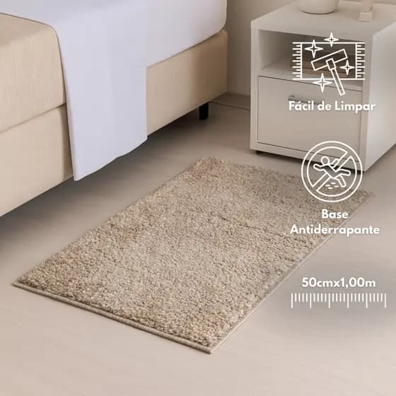 Tapete Passadeira Sala Quarto Cozinha Corredor 50cmx1,00m Antiderrapante Várias Cores Felpuda Oasis