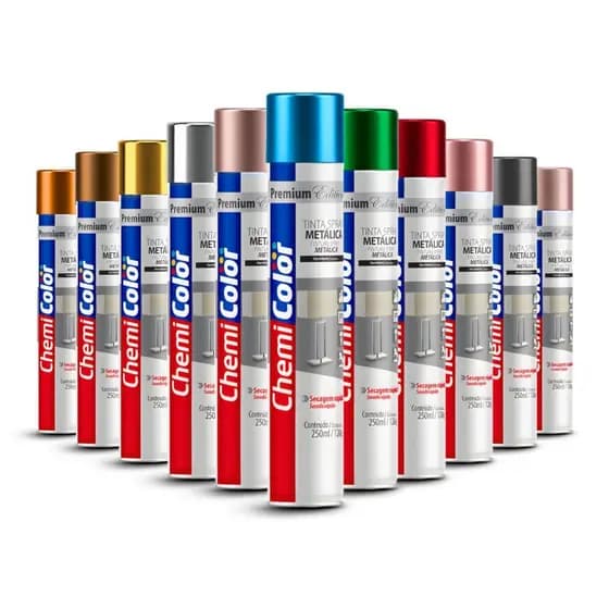 Tinta Spray Chemicolor 250ml Metálica Alta Cobertura Secagem Rápida Alta Performance