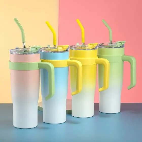copo da virginia térmico com alça 1200ml com isolamento térmico de aço inox de grande capacidade(com adesivo)