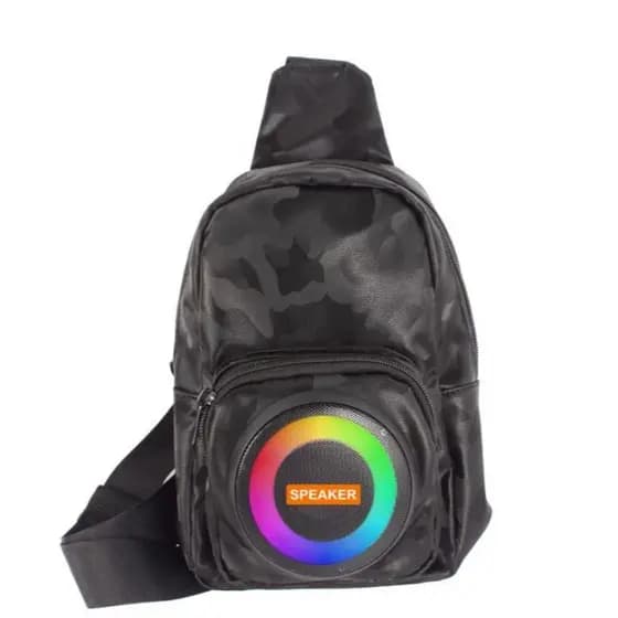 Mochila multifuncional Caixa de som bluetooth Cor aleatória Marrom xadrez E preto camuflado 12w