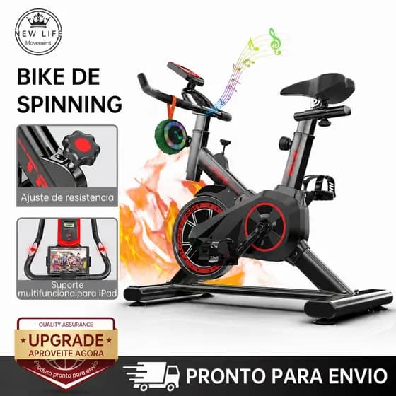 Bicicleta Spinning Ergométrica Para Exercícios Com Monitor Profissional Sport Suporta até 120kg