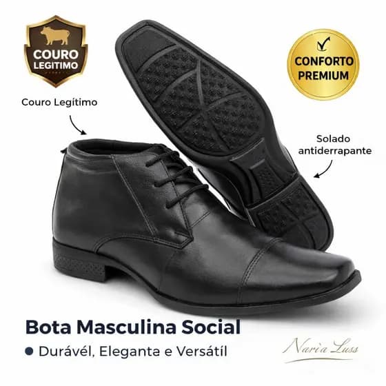 Sapato Masculino Social De Couro Legítimo Sport Fino De Amarrar Confortável, moderno