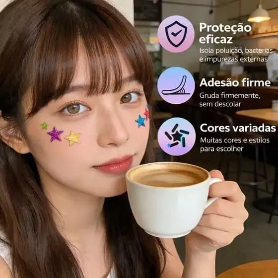 Adesivos Estrelas Para Acne Seca Espinha Inflamada Estrelas 40, 120 OU 200unidades