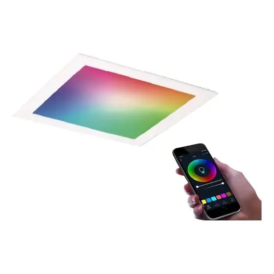 Painel Plafon 18w Led Quadrado Embutir Alexa Ritmic Ekaza