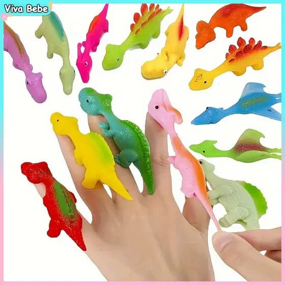 20/30pcs Dinossauro Catapulta Crianças Lançamento de Dardos de Dedo Descompressão Macia Brinquedo