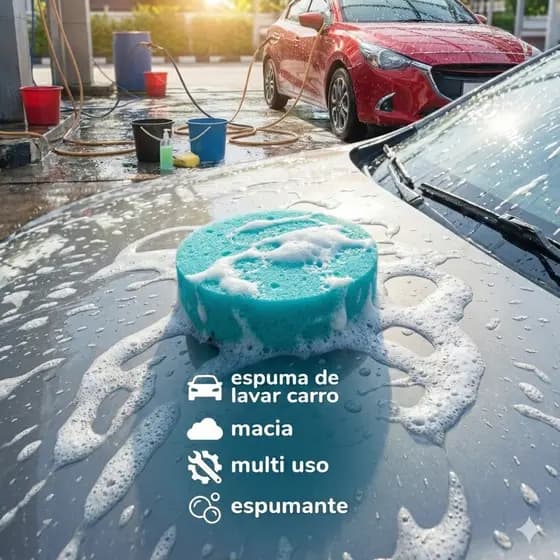 Kit 2 Esponjas De Lavar Carro Automotiva Macia Multiuso Não Risca