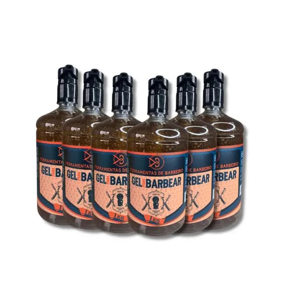Gel de barbear shave de 1kg, Kit com 6 und gel de barbear para fazer barba